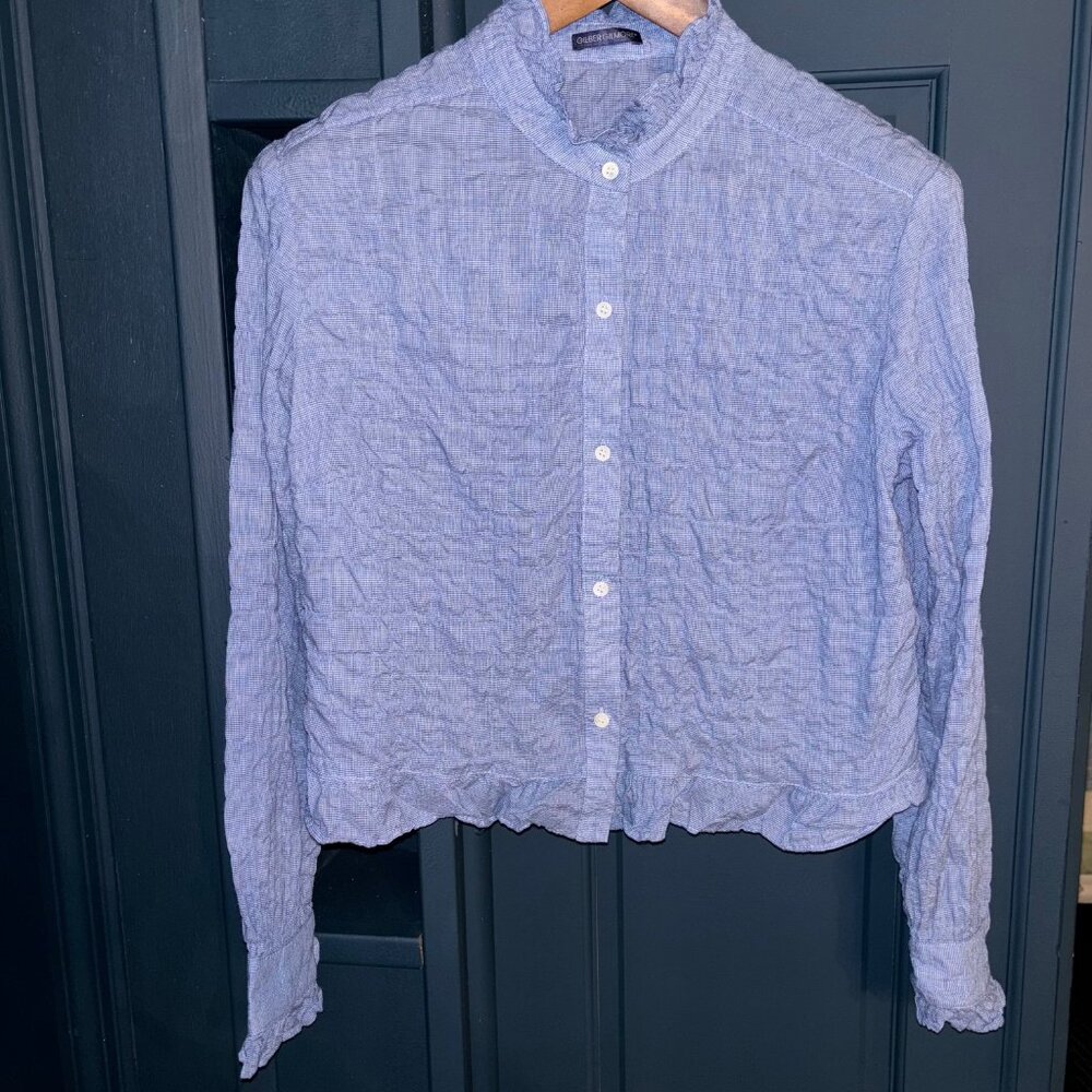 Gilber Gilmore - Nicki Ruffle Button Up Blouse - MADE IN THE USA - Size Small
